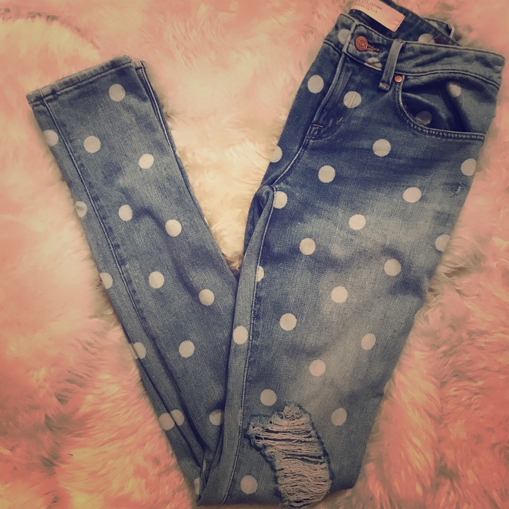 Marc Jacobs ⚪️ Polka Dot Rolled Slim Jeans